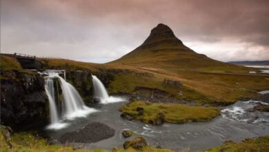Fotografía de las cascadas de la isla Kirkjufell