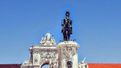 Palace Courtyard Downtown en Lisboa, Portugal.  Imagen de Lisboa con Pats.