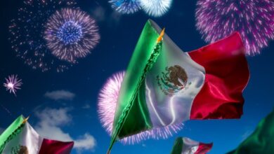 Mes de banderas y fiestas de México