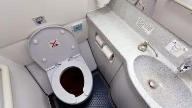 La forma más higiénica de orinar en un avión