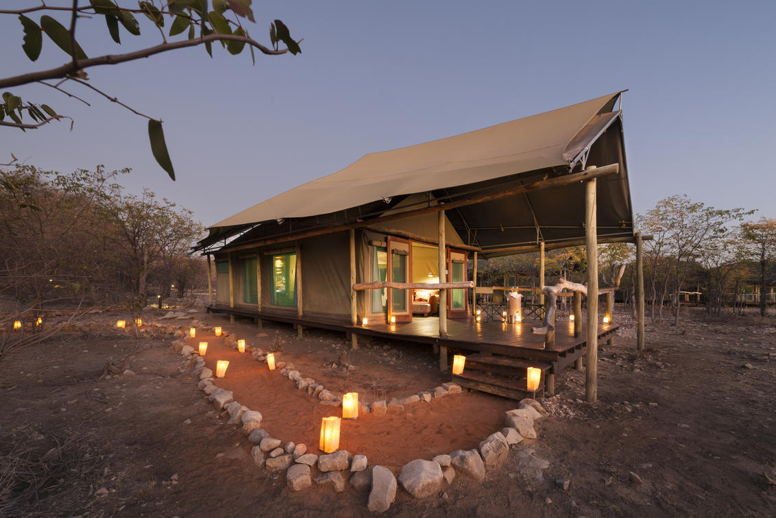 Campamento de tiendas Ongava en el Parque Nacional de Etosha