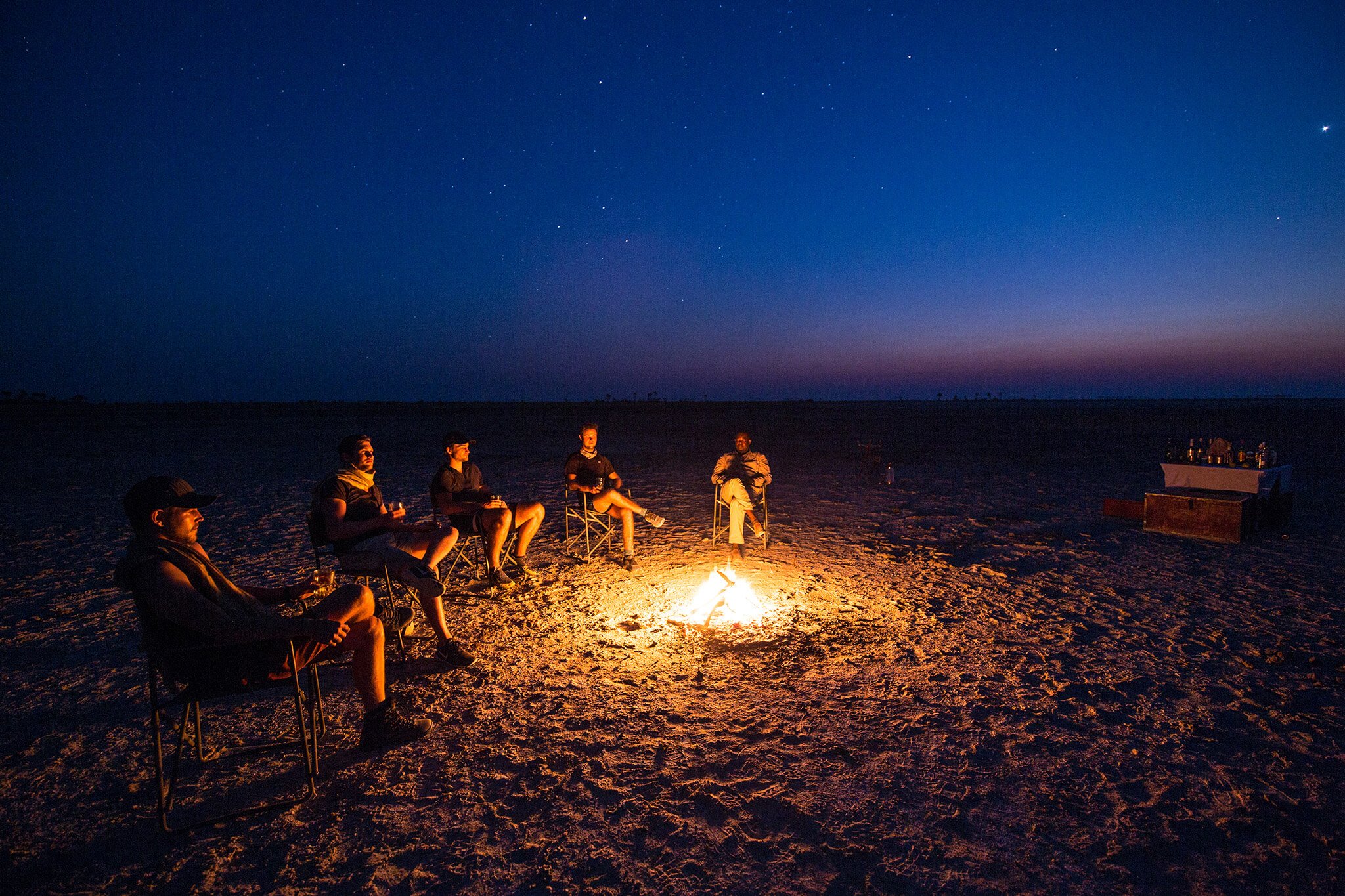 Cielo Nocturno Fuego Jack Camp Botswana