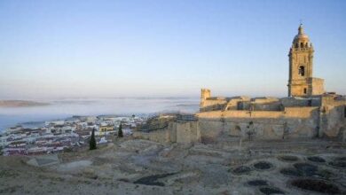 Misty amanecer, Medina Sidonia, Andalucía, España, Europa