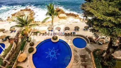 Pool and beach at Playa Esmeralda Puerto Vallarta, Mexico