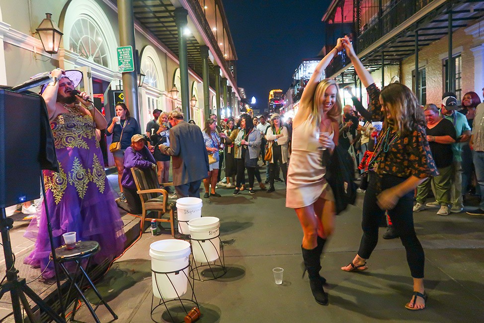 Bachelorette party on Bourbon Street in New Orleans