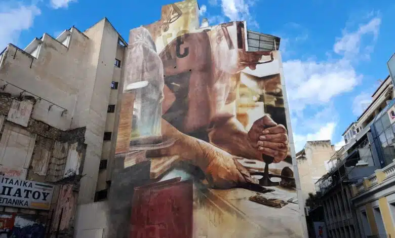 Arte callejero en Atenas, Grecia